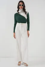 940 Gathered Detail Sandy Blouse - Emerald Green