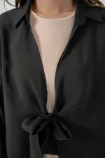 Kadın Salaş Bağcıklı Kimono 5981 - Siyah
