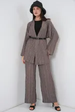 Women's Kimono Pants Two-Piece Set 30078 - Dark Gray