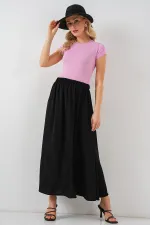 Women's Long Ayrobin Skirt 8050 - Black