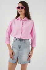 Jupe courte en jean pour femme 8037 - Bleue