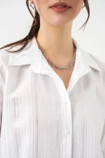 Chemise blanche pour femme avec motif argenté 20253