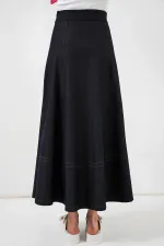 Kadın Lacivert Yüksel Bel Uzun Jean Etek HZL26W-BD180661