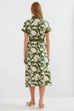 Robe-chemise à motifs 2455 - Kaki
