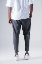 Pantalon de survêtement coupe droite à poches pour homme, avec cordon de serrage fumé, HZL24S-MXC8948-321