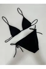 Ensemble bikini triangle noir dos nu pour femme HZL25S-LC5005