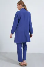 Ensemble pantalon et tunique en maille indigo pour femme 6654