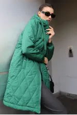 5138 Quilted Long Puffer Jacket - Emerald Green