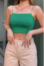 Kadın Petrol Yeşili İp Askılı Örme Büstiyer HZL24S-ZK12001