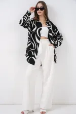 3721 Grafik Desenli Gömlek - F. Siyah