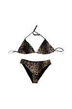 Ensemble bikini dos nu à motif léopard pour femme HZL25S-LC3220