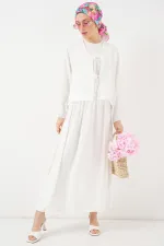 Ensemble deux pièces jupe kimono Ayrobin pour femme 8047 - Blanc