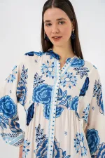 Women's Patterned Long Hijab Dress 2585 - C.Saks