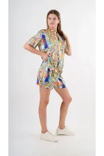 Ensemble haut et bas à motifs bleu marine pour femme HZL24S-YY226