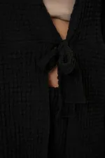 Ensemble deux pièces pour femme : chemisier et pantalon en maille, réf. 30052 - Noir