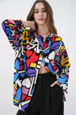 3721 Graphic Pattern Shirt - Black