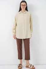 Women's Long Oversize Shirt 5965 - Ecru