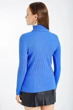 Pull col roulé côtelé Sax pour femme HZL22W-BD1445001