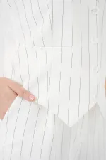 Ensemble deux pièces pour femme (gilet et pantalon) 6709 - Blanc