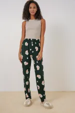 4323 Patterned Pajama Bottoms - Y. Emerald