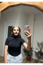 Kadın Siyah Büzgü Detay Yarım Kol Sandy Bluz HZL25S-FRY121741