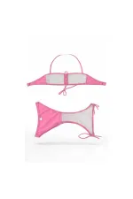 Kız Çocuk Pembe Unicorn Desenli  2-8 Yaş Straplez Bikini Takım HZL24S-LC3658