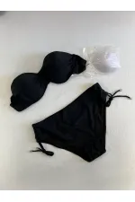 Ensemble bikini doublé brodé de pierres noires pour femme HZL25S-LC3361