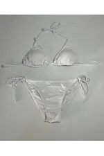 Ensemble bikini triangle blanc dos nu pour femme HZL25S-LC5005