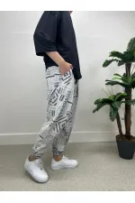 Men's Gray Anthracite Elastic Waist and Leg Loose Cut Jogger Sweatpants HZL24S-MXC8989-153