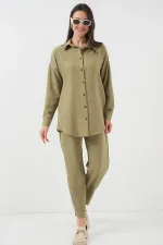 Ensemble deux pièces en lin 6622 - Vert clair