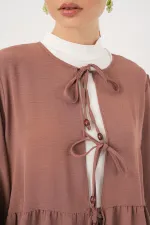 Ensemble deux pièces tunique et pantalon à lacets pour femme 6744 - Rose D.