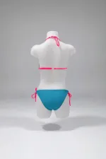 Ensemble bikini triangle à motif paon bleu pour filles, 6-14 ans HZL24S-LC9017