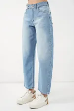 Women's High-Waisted Jeans 30081 - Light Blue