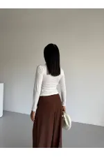 Kadın Beyaz Uzun Kollu Sany Bluz HZL25S-FRY123351