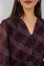 Robe en mousseline à motifs 2137 - Violet