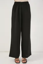 Ensemble deux pièces tunique et pantalon à lacets pour femme 6744 - Noir