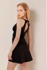 Kadın Siyah Şortlu Elbise Mayo HZL25S-AR19211