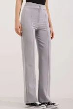 Pantalon palazzo taille haute 6629 - Gris