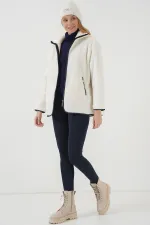 5211 Fermuarlı Peluş Mont - Lacivert