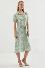 Robe-chemise à motifs 2455 - Vert clair