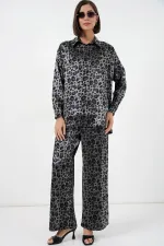 Ensemble deux pièces imprimé léopard 6699 - Noir