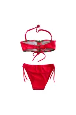 Ensemble bikini sans bretelles rose fluo à motif licorne pour fille de 2 à 8 ans HZL24S-LC3658