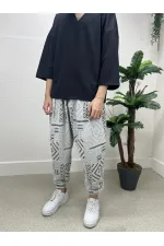 Men's Gray Anthracite Elastic Waist and Leg Loose Cut Jogger Sweatpants HZL24S-MXC8989-153