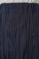 Jupe longue froissée pour femme 8042 - Bleu marine