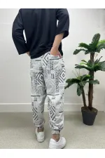 Men's Gray Anthracite Elastic Waist and Leg Loose Cut Jogger Sweatpants HZL24S-MXC8989-153