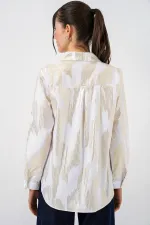 Chemise blanche pour femme avec motif doré 20253
