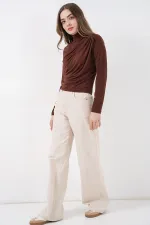 Chemisier Sandy à détails froncés 925 - Marron foncé