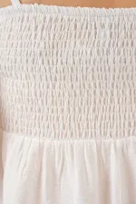 Kadın Askılı Ayrobin Elbise 2565 - Beyaz