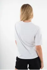 Kadın Beyaz Paradise Baskılı Bisiklet Yaka T-Shirt HZL24S-YY302