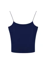 Kadın Lacivert İp Askılı Örme Body Bluz HZL24S-ZK11001